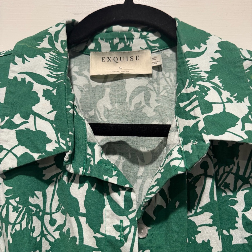 Anthropologie - The Tobie Short-Sleeve Pleated Blouse by Exquise, size XL - Picture 4 of 6